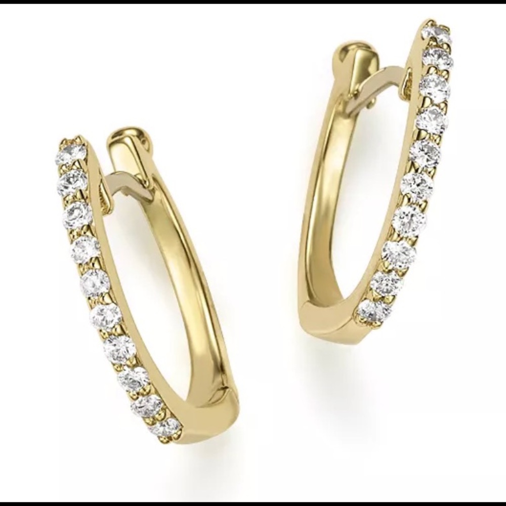 ONE Roberto Coin Gold and Diamonds Huggie Earring